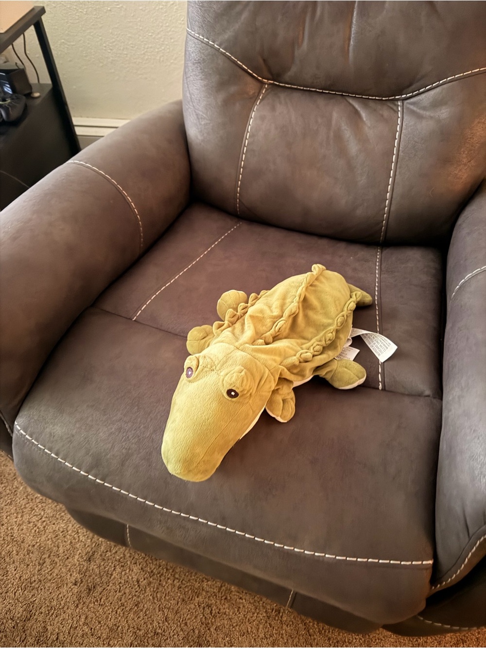 Plush Alligator Decorative Pillow - Yellow -